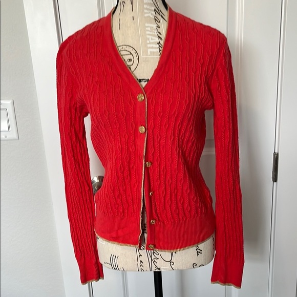 Brooks Brothers Lightweight Cable Knit Cardigan Sweater - Picture 1 of 6